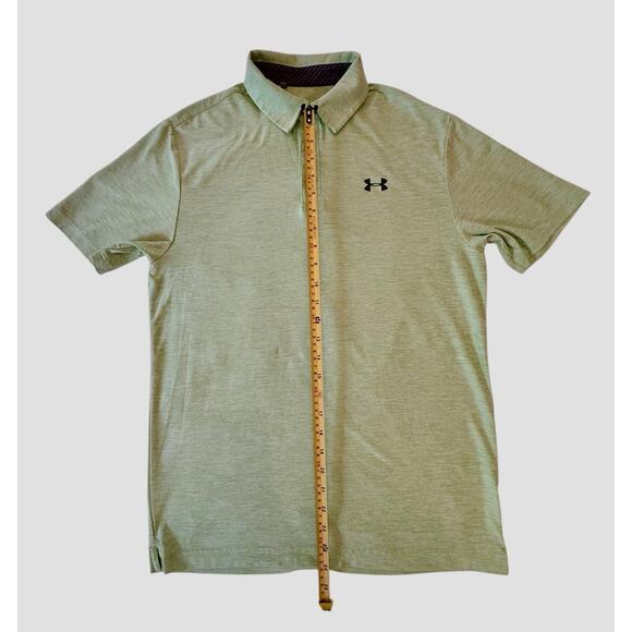 Under Armour Polo Men Small Polo Shirt Heat Gear Loose Fit Light Green Heather - Picture 7 of 16